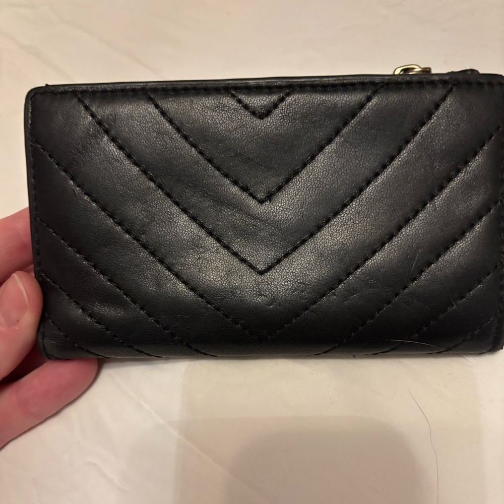 Leather Black Quilted Wallet